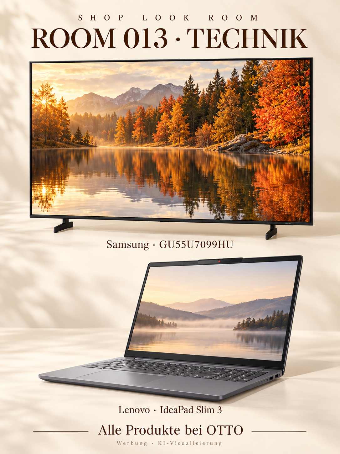 ROOM 013 – Fernseher und Laptop