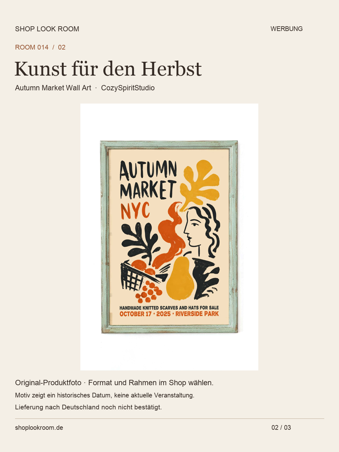 Originalposter Autumn Market Wall Art von CozySpiritStudio